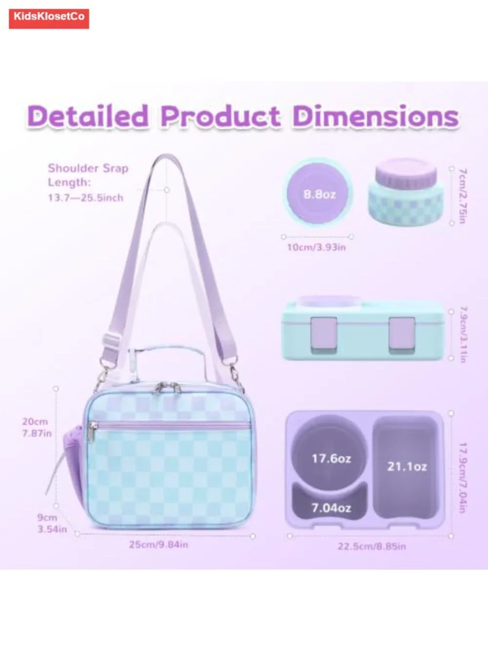 Bento Box for Kids with Thermo Food Jar, Insulated Lunch Bag, Leakproof, BPA